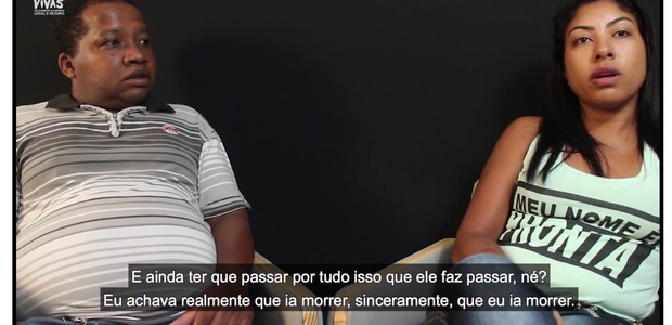 Tatielle e o marido em entrevista concedida para a Revista AzMina (Foto: Reprodução)