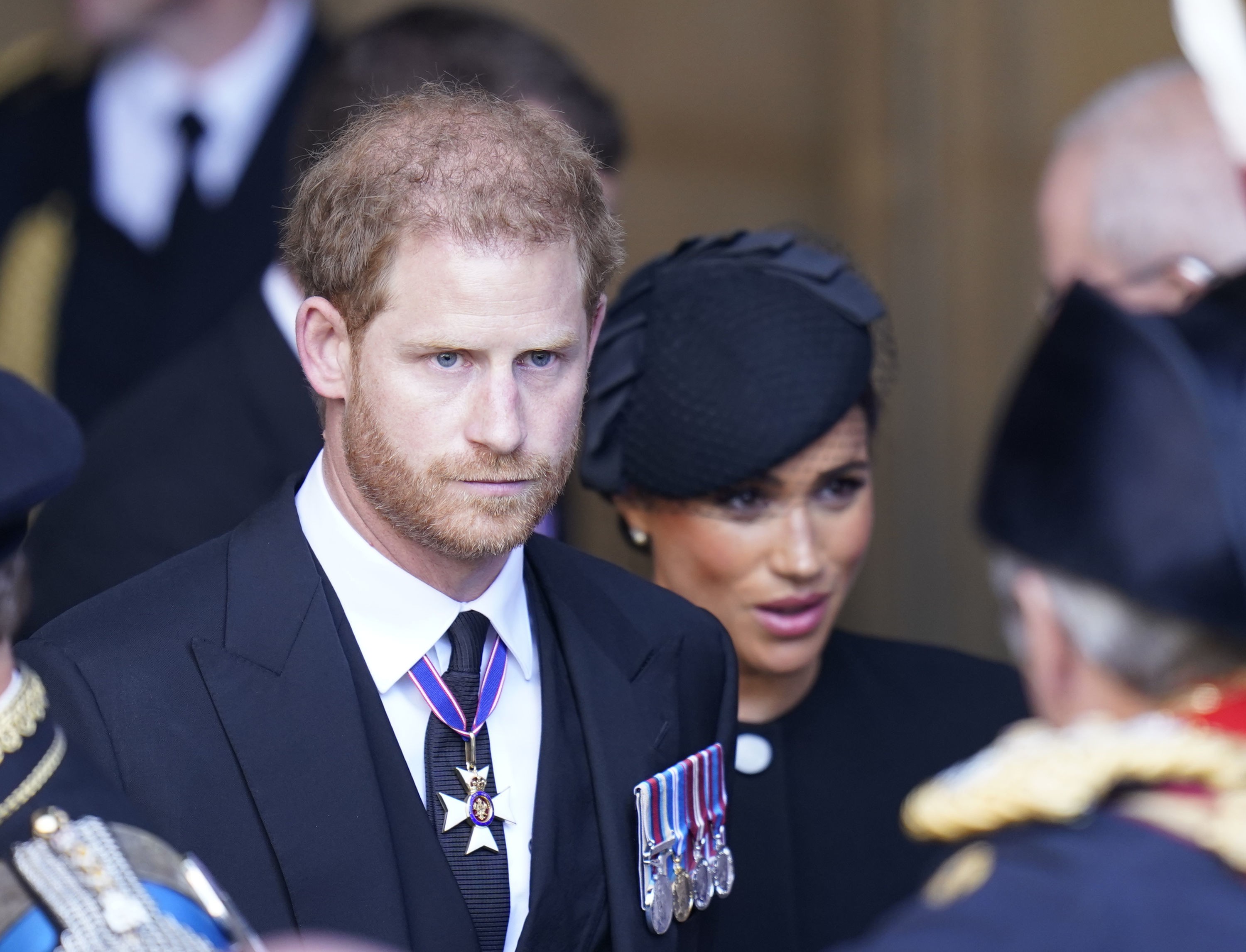  O príncipe Harry e Meghan, duquesa de Sussex, deixam Westminster Hall, em Londres (Foto: Getty Images)