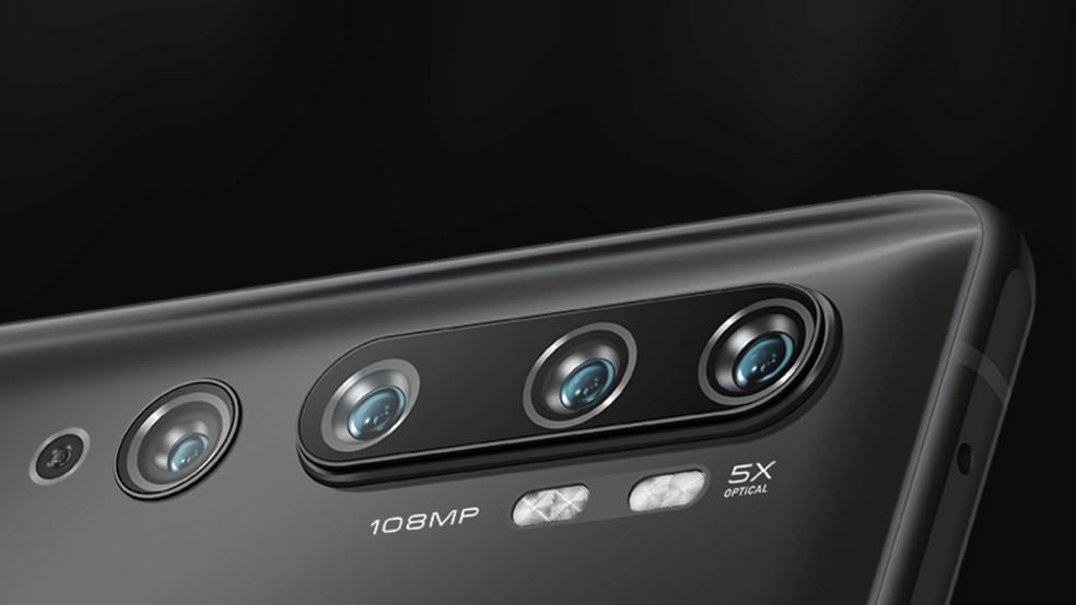 Mi Note 10 possui câmera quíntupla com sensor de 108 MP — Foto: Divulgação/Xiaomi