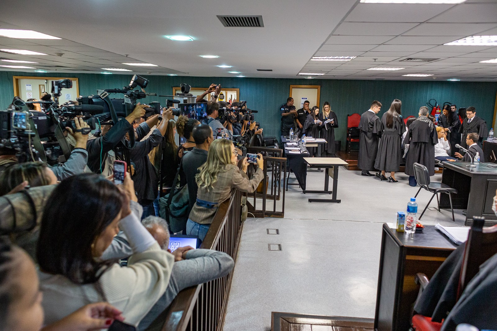 O chocante caso do assassinato do pastor Anderson do Carmo atrai a presença da imprensa ao TJ-RJ — Foto: Bruno Dantas/TJ-RJ