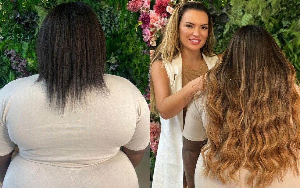o antes e o depois de Jojo mostrado pela profissional responsável pela mudança, Tati Cordeiro — Foto: Divulgação