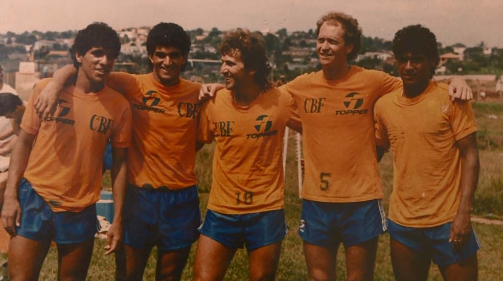 Silas, Falcão, Zico e Muller na Copa de 1986 — Foto: Reprodução