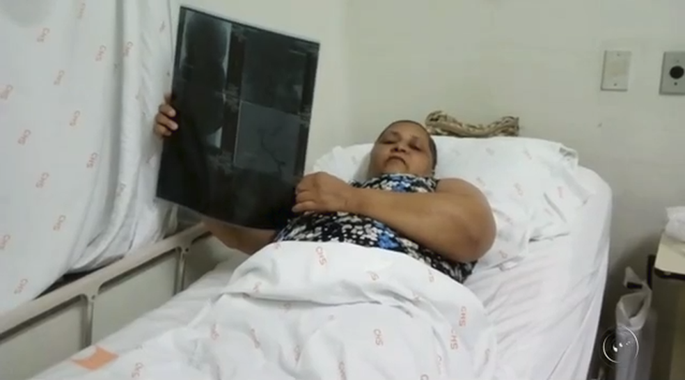 Regina precisa operar um coágulo no cérebro (Foto: Reprodução/TV TEM)