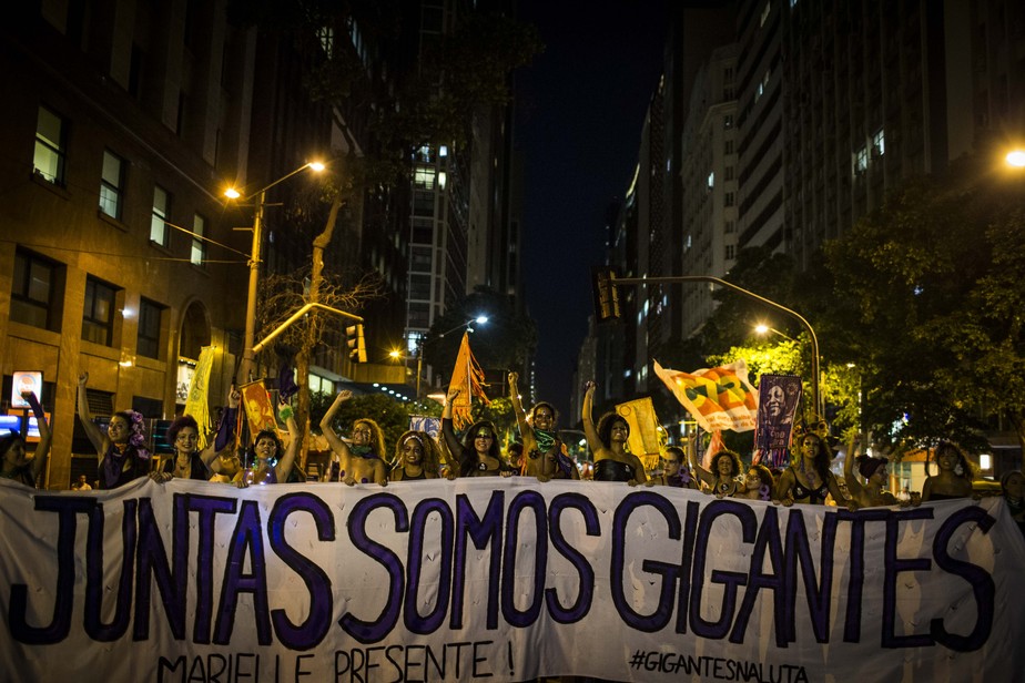 Manifestação pelo Dia Internacional da Mulher no Rio