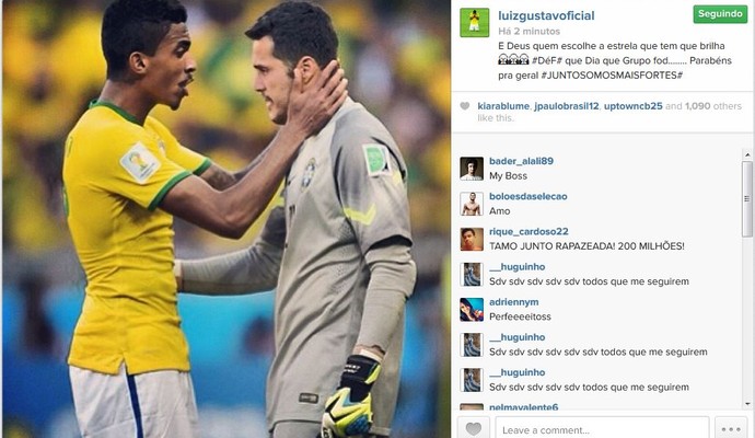 Luis Gustavo enaltece o grupo do Brasil na Copa do Mundo (Foto: Reprodução/Instagram)