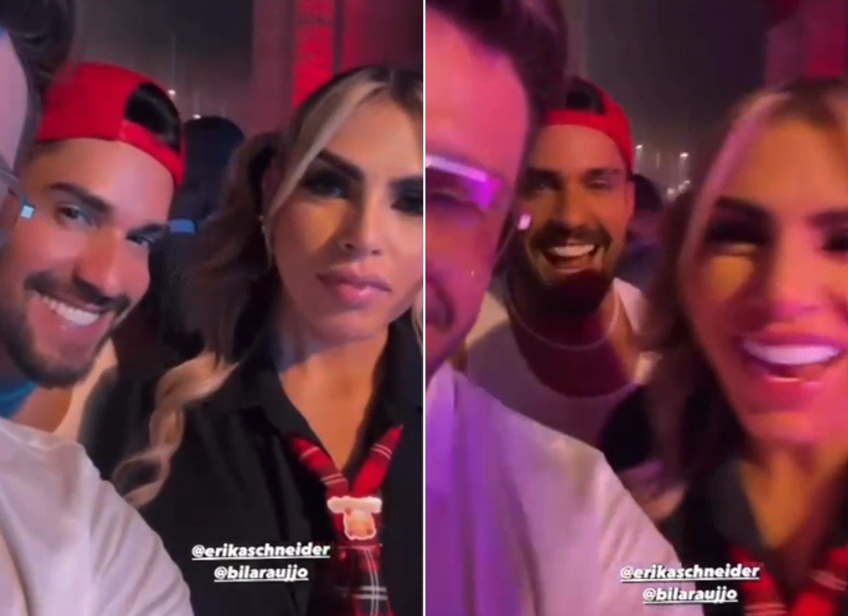 Bil Araújo e Erika Schneider apareceram juntos na festa de Viih Tube (Foto: Reprodução / Instagram)