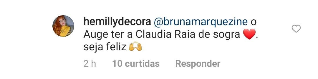 No post, fãs responderam ao comentário de Bruna (Foto: Reprodução/Instagram)