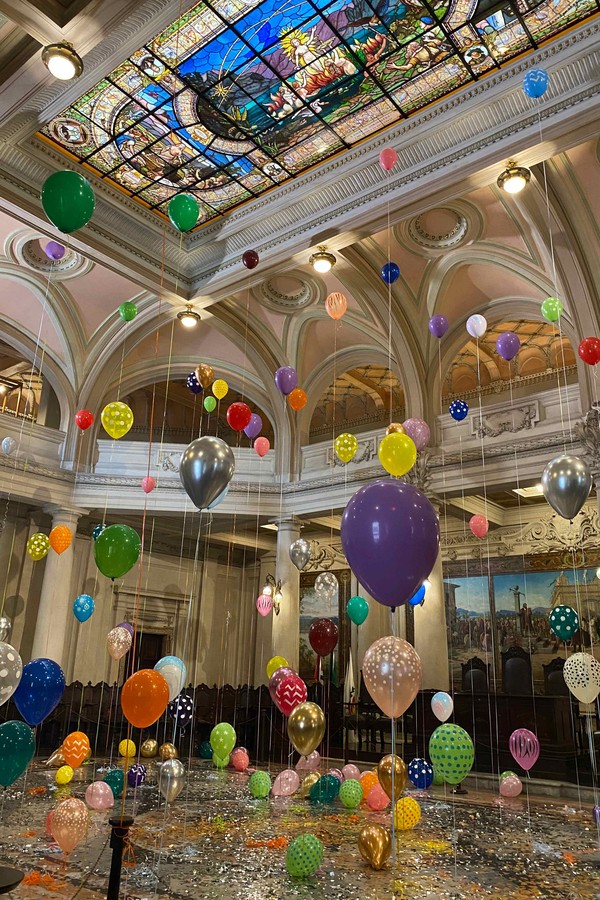 Museu do Café ganha instalação artística de aniversário com balões (Foto: Divulgação)
