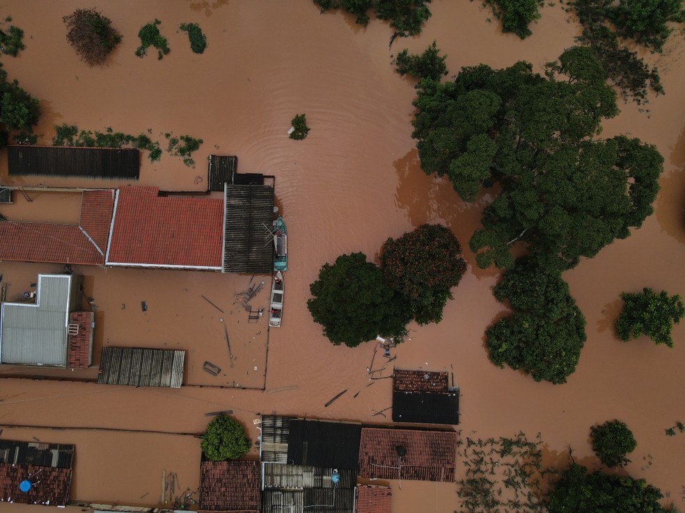 Cheia do Rio Paranaíba em Patos de Minas, foto de arquivo — Foto: Corpo de Bombeiros/Divulgação