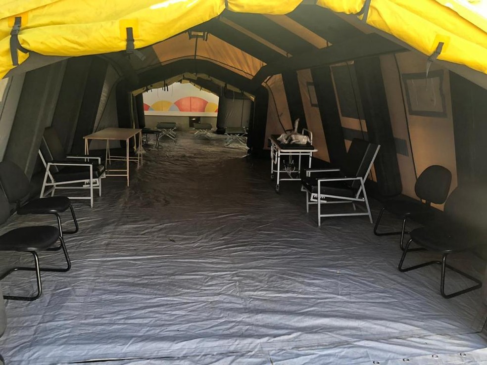 Tendas serão instaladas em UPAs do DF para comportar pacientes — Foto: Reprodução