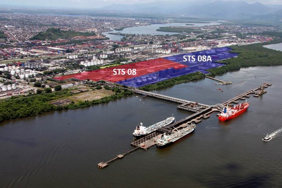 &Aacute;reas STS 08 e STS 8A, no Porto de Santos, no litoral de S&atilde;o Paulo. &mdash; Foto: Divulga&ccedil;&atilde;o/Santos Porty Authority