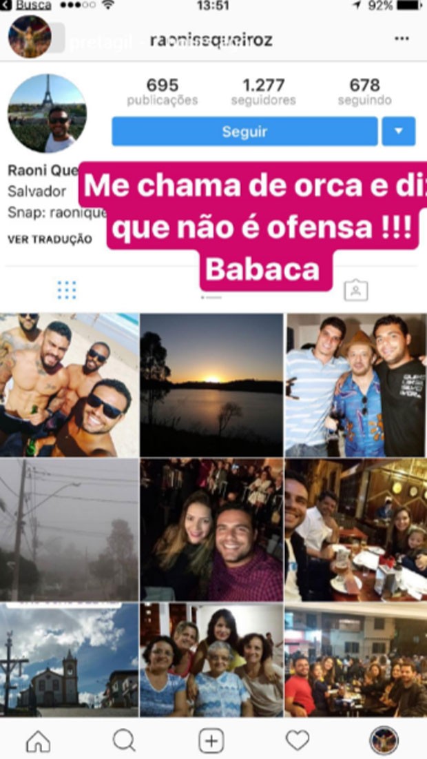 Preta Gil denuncia usuário por comentário ofensivo  (Foto: Reprodução)