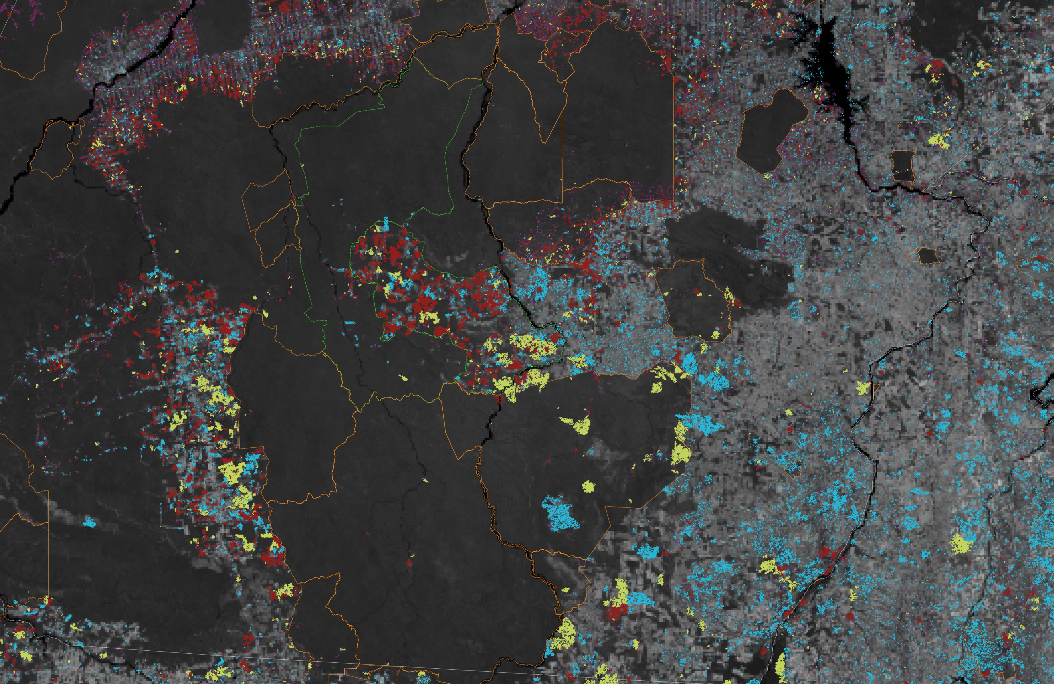 Imagens e dados mostram resultado da proteção de áreas ocupadas pelos Kayapós e outras etnias no Pará (Foto: Nasa Earth Observatory)