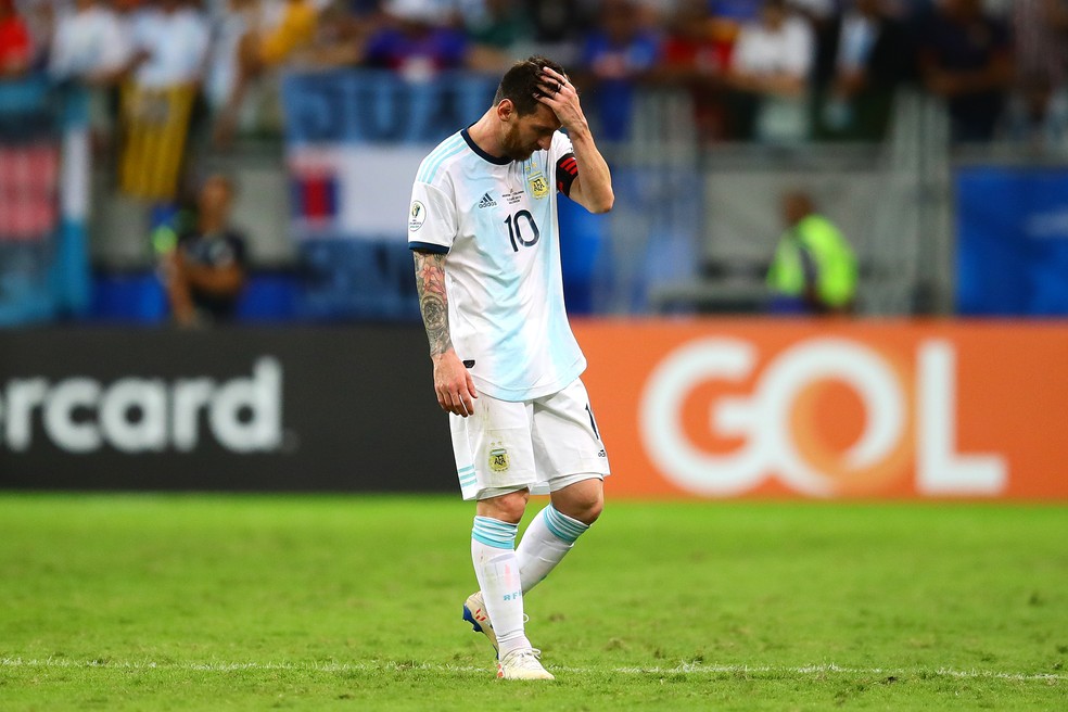 Messi contra a ColÃ´mbia â Foto: Getty Images