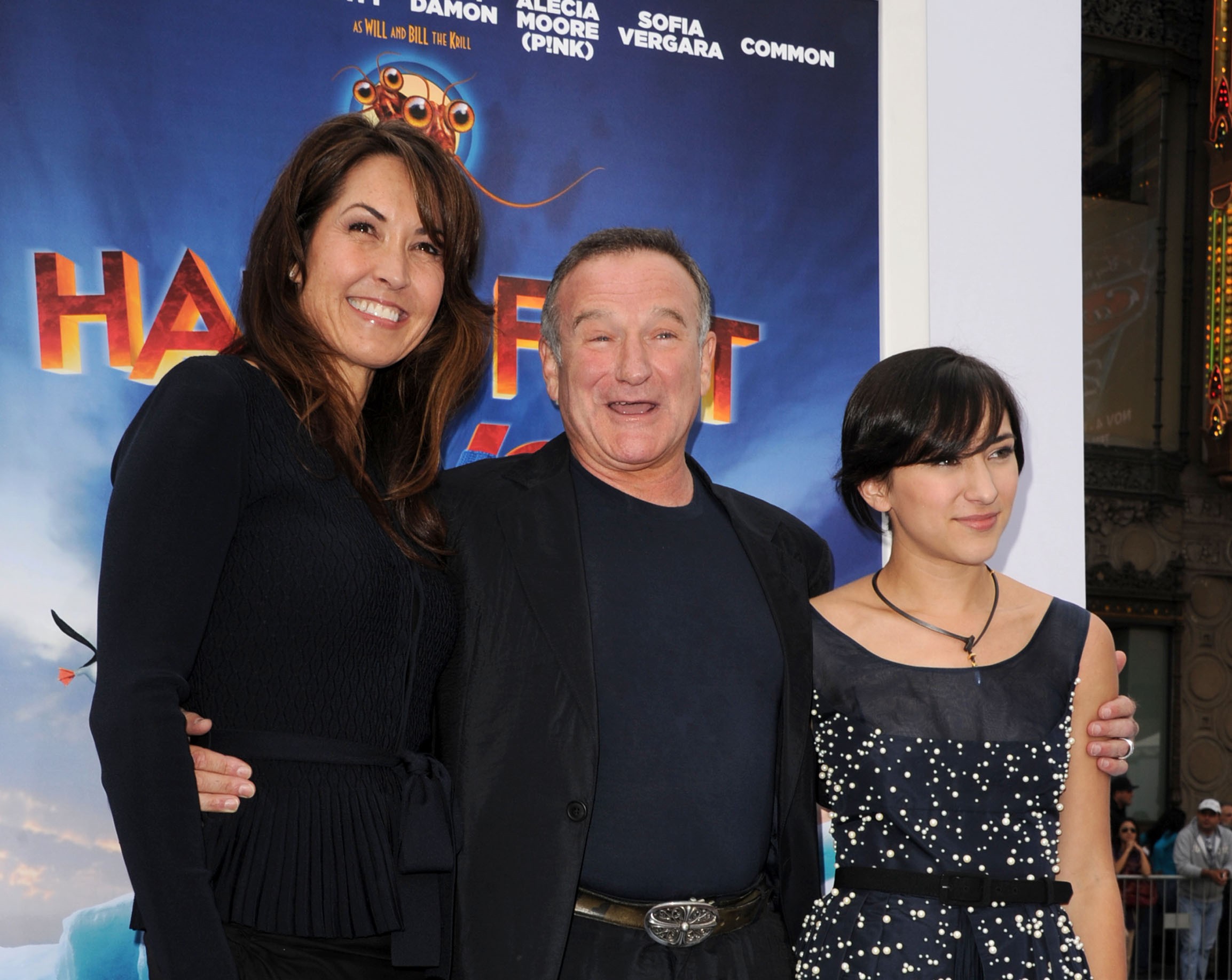 Susan Schneider, Robin Williams e Zelda em 2011 (Foto: Getty Images)