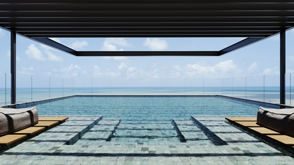 A piscina do Ba'ra Hotel ficará na cobertura, com vista privilegiada para a praia do Cabo Branco, em João Pessoa, Paraíba — Foto: Divulgação