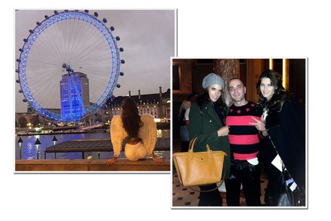 Iza Goulart posa com a London Eye ao fundo enquanto Alessandra Ambrósio e Isabelli Fontana saem para jantar com nosso Mister V, Matheus Mazzadera   