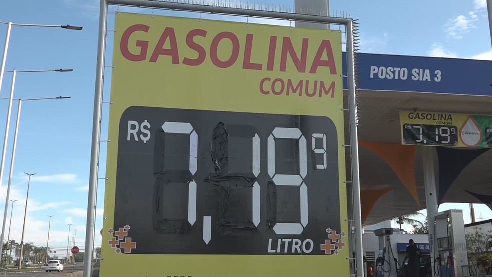 Gasolina chega a R$ 7,19 nesta terça-feira (26), no DF — Foto: TV Globo/Reprodução
