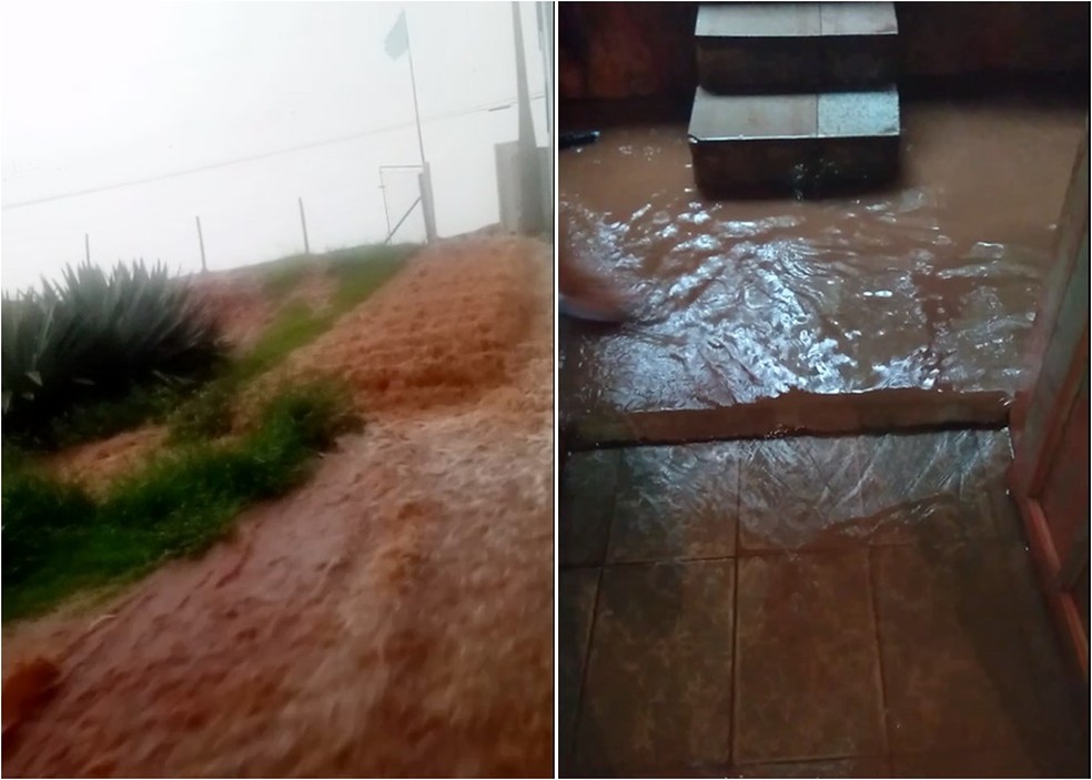 Enxurrada invade casa de moradora no bairro Vila Alvorada em Itaporanga (SP) — Foto: Arquivo Pessoal