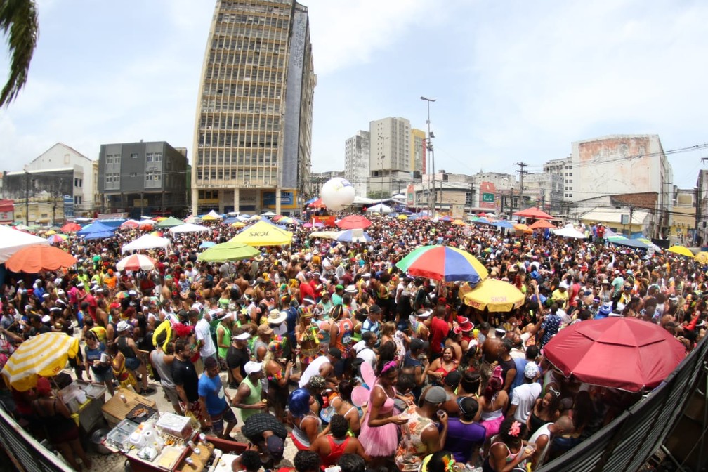 Multidão acompanha desfile do Galo da Madrugada no Recife — Foto: Marlon Costa/Pernambuco Press