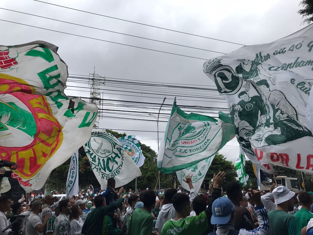 Torcida do Palmeiras faz festa e apoia elenco no último treino antes da final