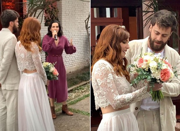 Titi Müller e Tomás Bertoni se casam com bênção de Tainá Müller   (Foto: Reprodução)