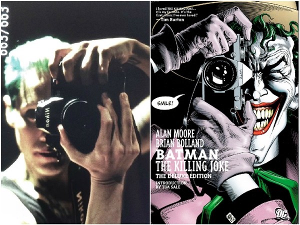 Jared Leto como Coringa e a capa da HQ 'Piada Mortal' (Foto: Divulgação/DC)