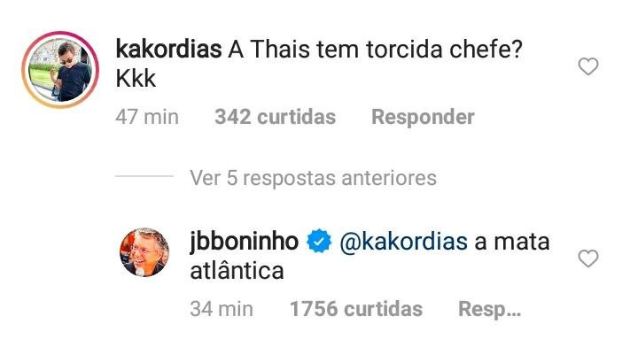 Boninho zoa torcida de Thaís (Foto: Reprodução / Instagram)