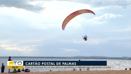 Praia da Graciosa é cartão postal de Palmas e atrai visitantes nos feriados