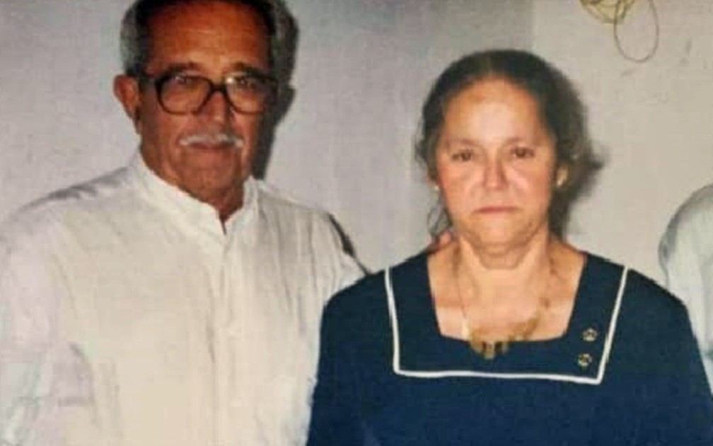 O casal de cafeicultores Chico Amado e a esposa Catarina. — Foto: Arquivo Pessoal