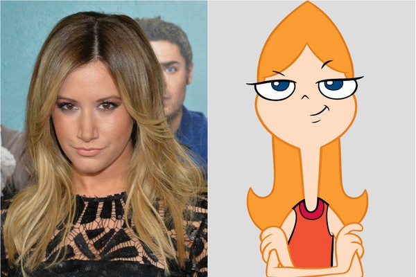 Ashley Tisdale não era nenhuma estranha para a Disney quando dublou Candace, da série ‘Phineas e Ferb’ (Foto: Getty Images e Divulgação)