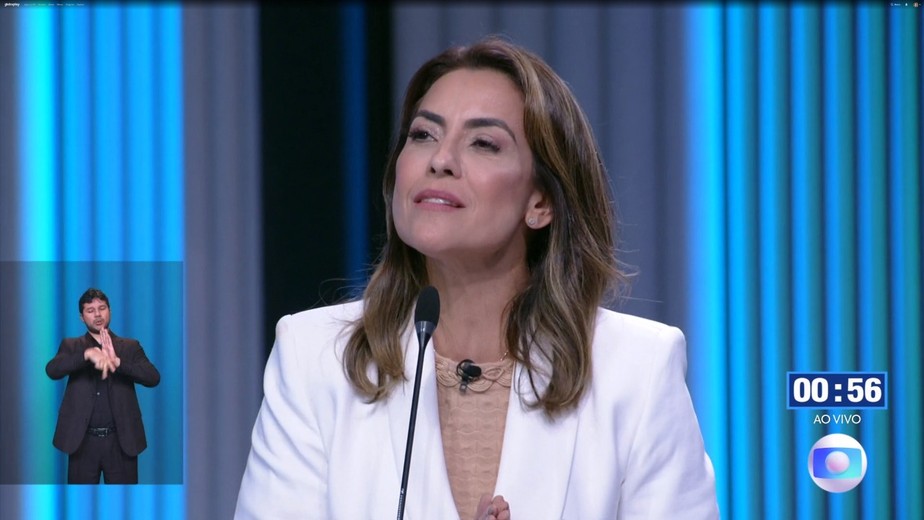 Soraya Thronicke, candidata do União Brasil à presidência da República, no debate da TV Globo