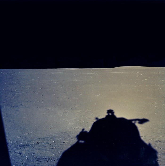 Módulo lunar, pouco após a alunagem (Foto: NASA)