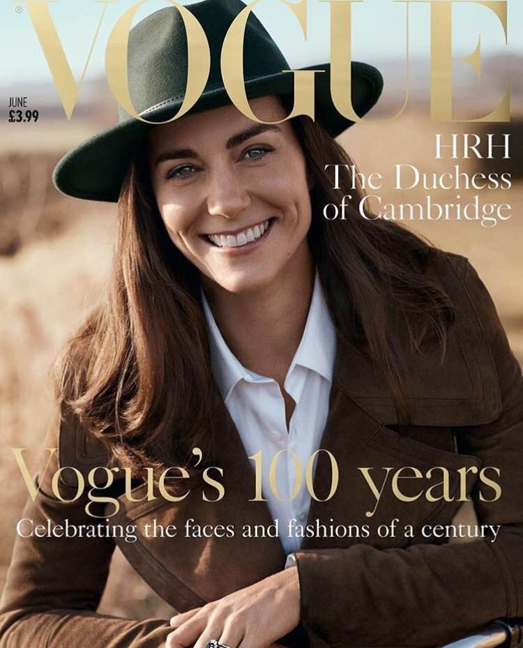 Edição histórica dos 100 anos da Vogue britânica teve Kate Middleton na capa (Foto: Reprodução)