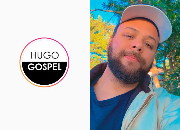 À esquerda, logo do Hugo Gospell; à direita, foto de Gabriel Ribeiro, dono do perfil de 72 mil seguidores (Foto: Reprodução/Instagram)