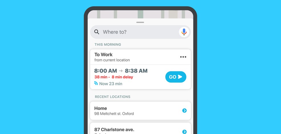 Waze sugere destinos e informa tempo estimado — Foto: Divulgação/Waze