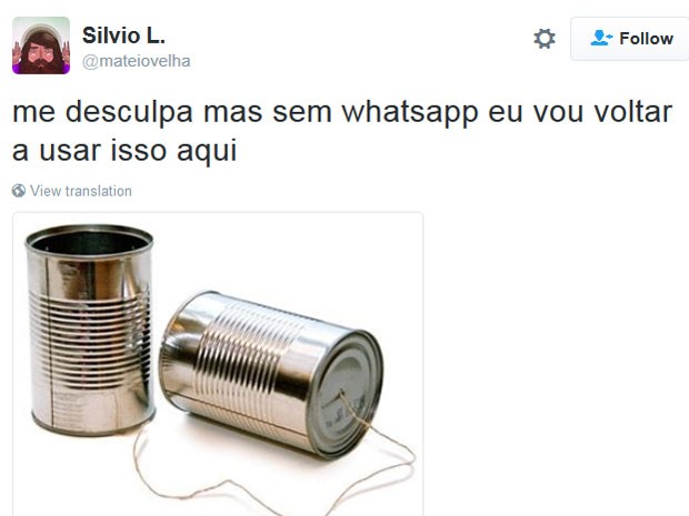 Piada com bloqueio do Whatsapp no Brasil (Foto: Reprodução/Twitter/Rihannanobrasil/mateiovelha)