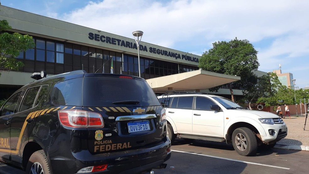 Polícia Federal cumpre mandados de busca na Secretaria de Segurança Pública do Tocantins — Foto: Betânia Sousa/TV Anhanguera