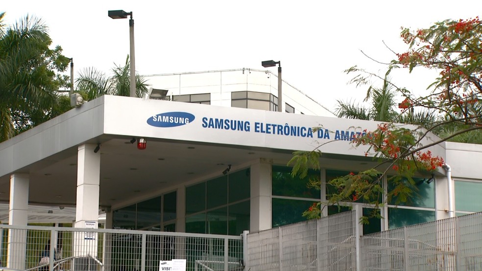 Samsung, em Campinas (SP), solicitou paralisação das atividades por três dias por falta de componentes provenientes da China — Foto: Reprodução/ EPTV