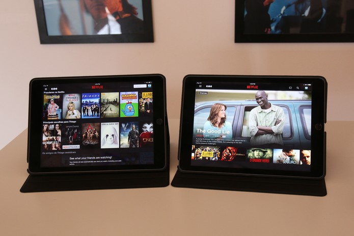 Antes e depois no tablet: Netflix deixa de ter cara de "prateleira de locadora" (Foto: Fabr?cio Vitorino / TechTudo)