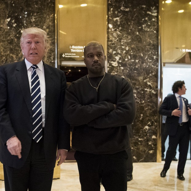 Donald Trump e Kanye West na Trump Tower, em NY (Foto: Getty Images)