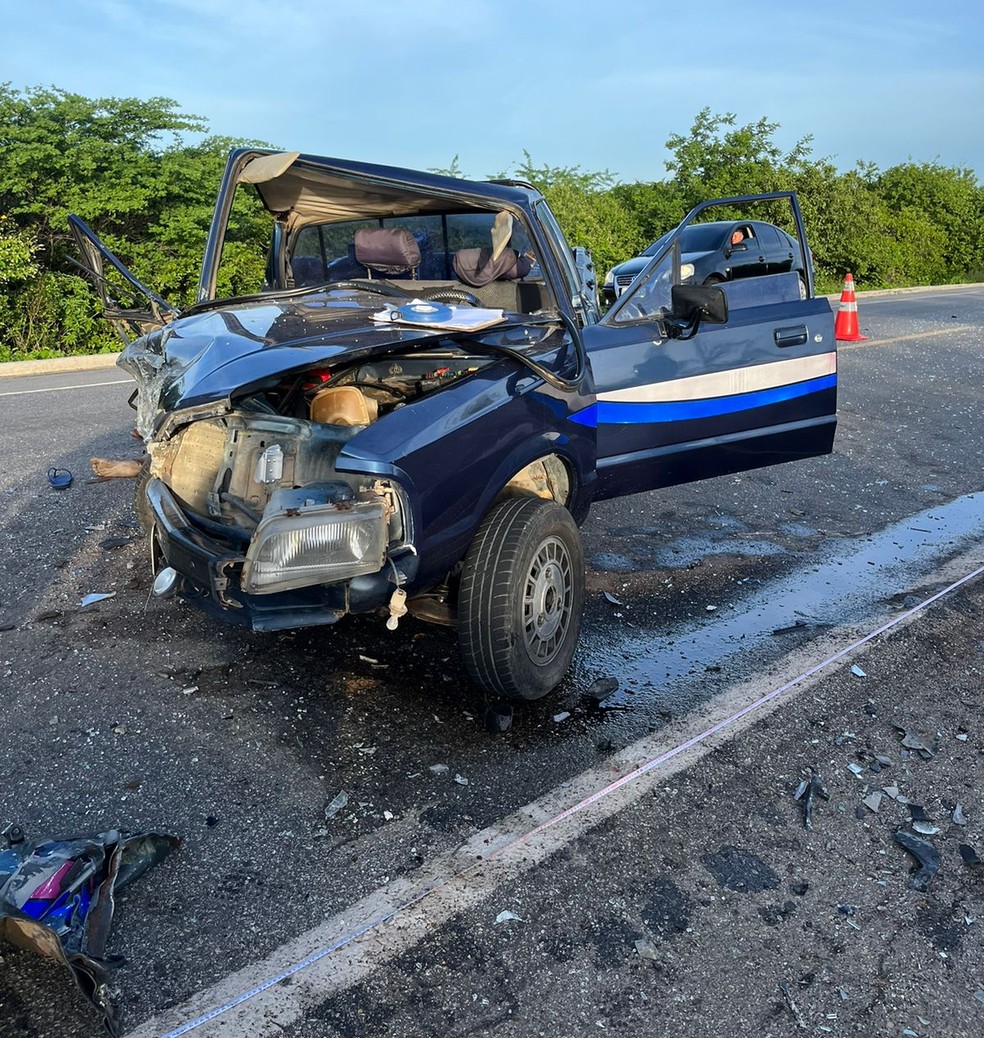 Motorista morreu após colisão entre veículos na BR-304, no RN — Foto: Gilli Maia/O Câmera
