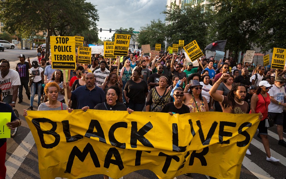 Protesto do Black Lives Matter em Tampa, Flórida (Foto: Loren Elliott/Tampa Bay Times via AP)