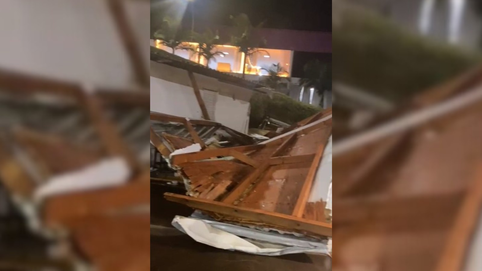 Temporal no Paraná arranca telhados, derruba muros e outdoors; veja estragos