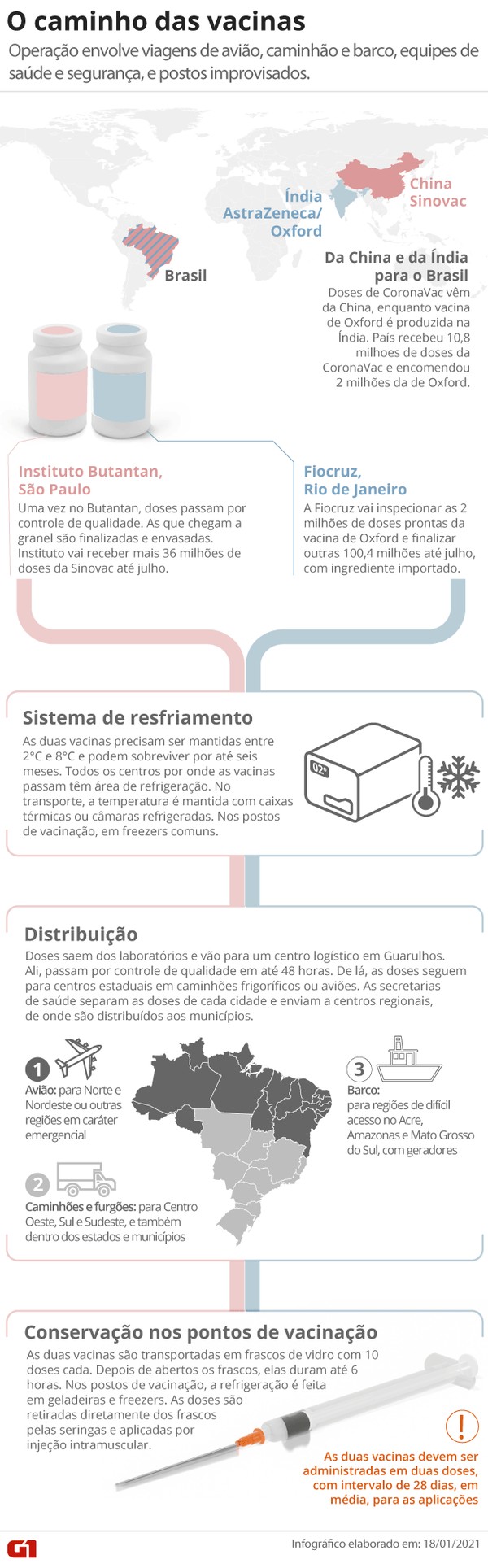 Caminho Das Vacinas Entenda Como Doses Vao Do Butantan E Da Fiocruz Aos Postos De Saude Do Brasil Vacina G1