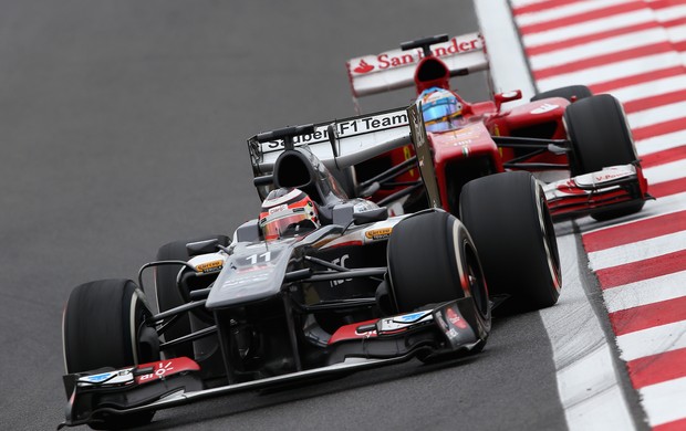 Nico Hulkenberg e Fernando Alonso GP da Coreia 2013 (Foto: Getty Images)