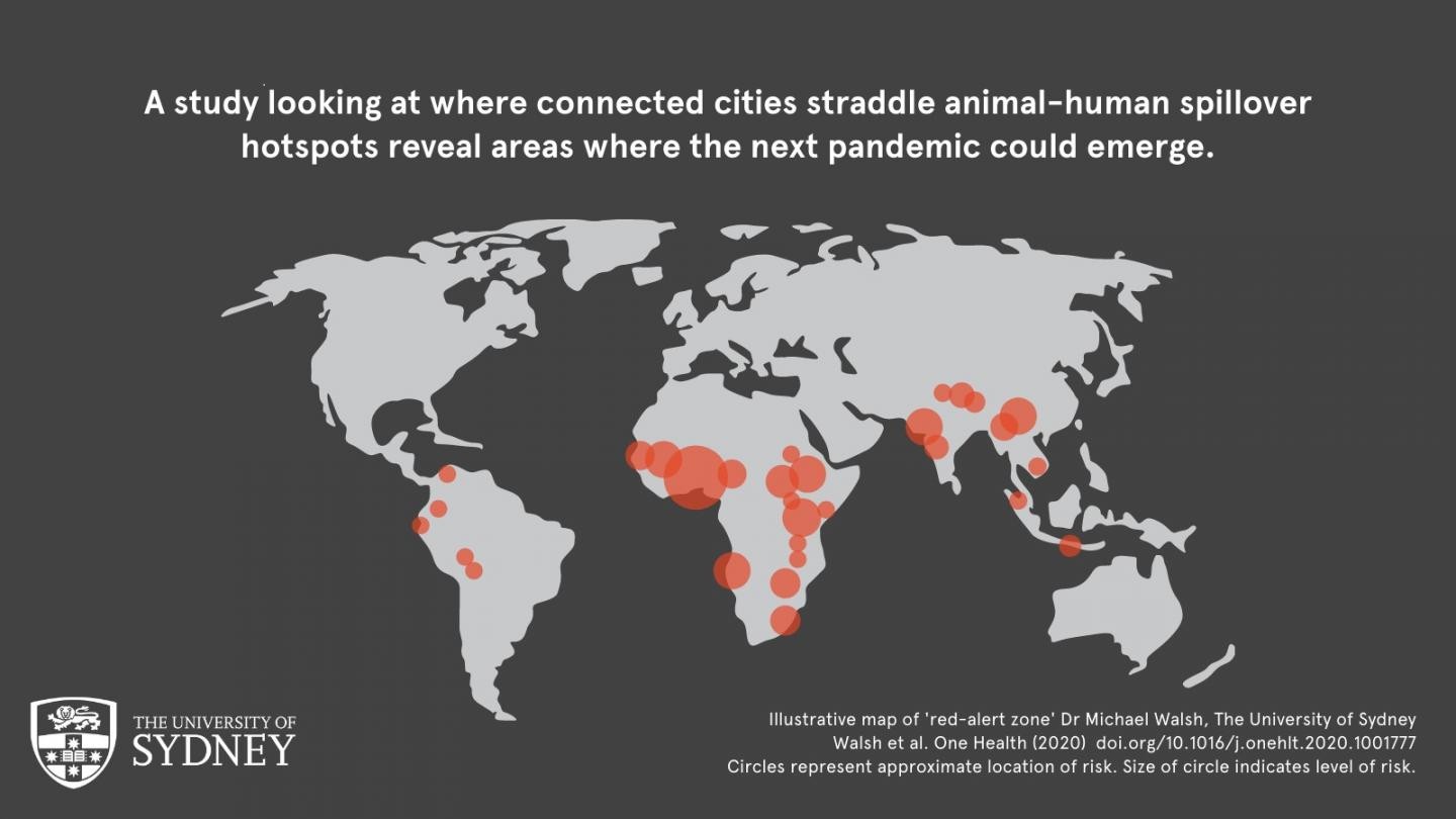 Estudo mostra cidades onde possíveis pandemia podem ter início  (Foto: Michael Walsh, Universidade de Sydney)
