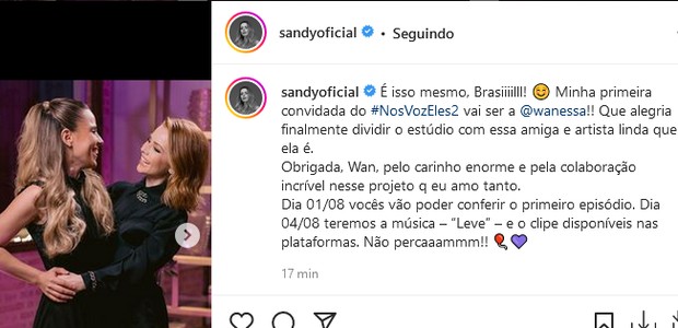 Wanessa Camargo e Sandy (Foto: Reprodução/Instagram)