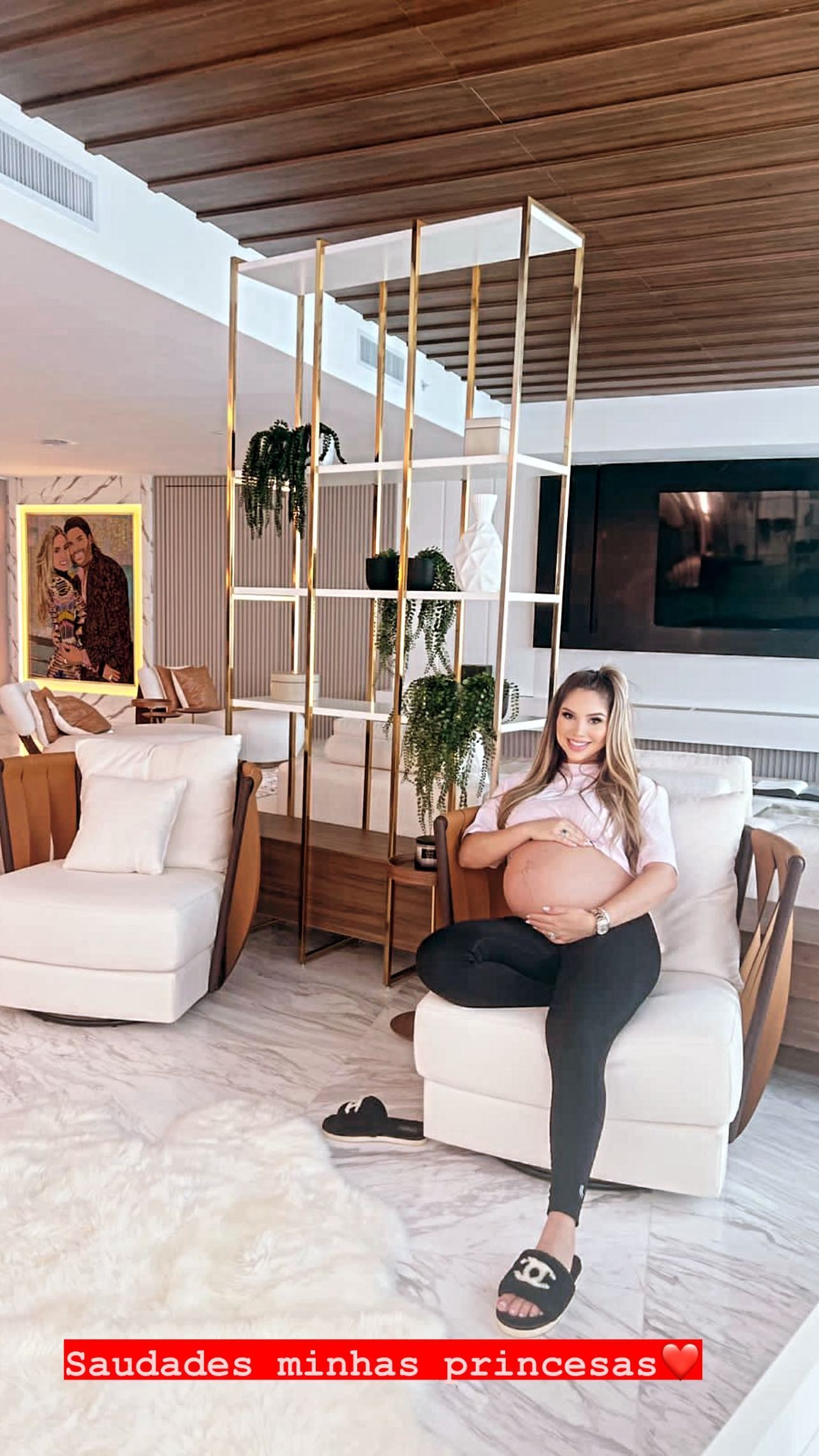 Camila Ângelo, mulher de Hulk, mostra barrigão da primeira gravidez (Foto: Reprodução/Instagram)