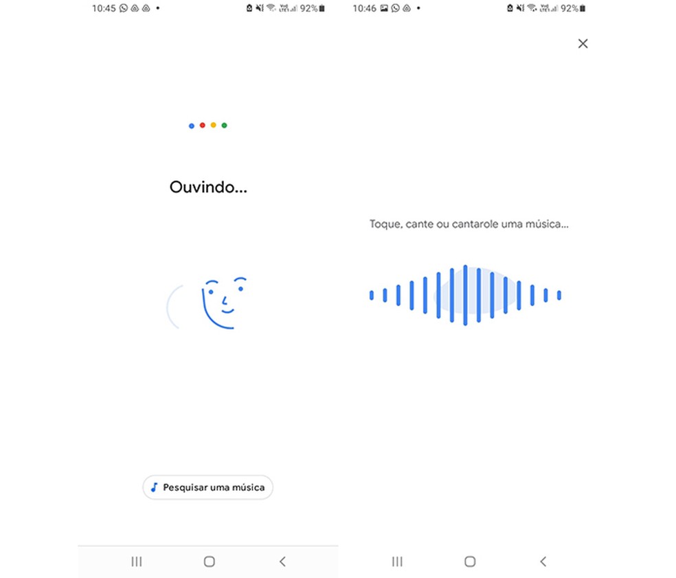 Aplicativo e widget do Google permitem pesquisar uma música sem saber o nome dela — Foto: Reprodução/Marcela Franco